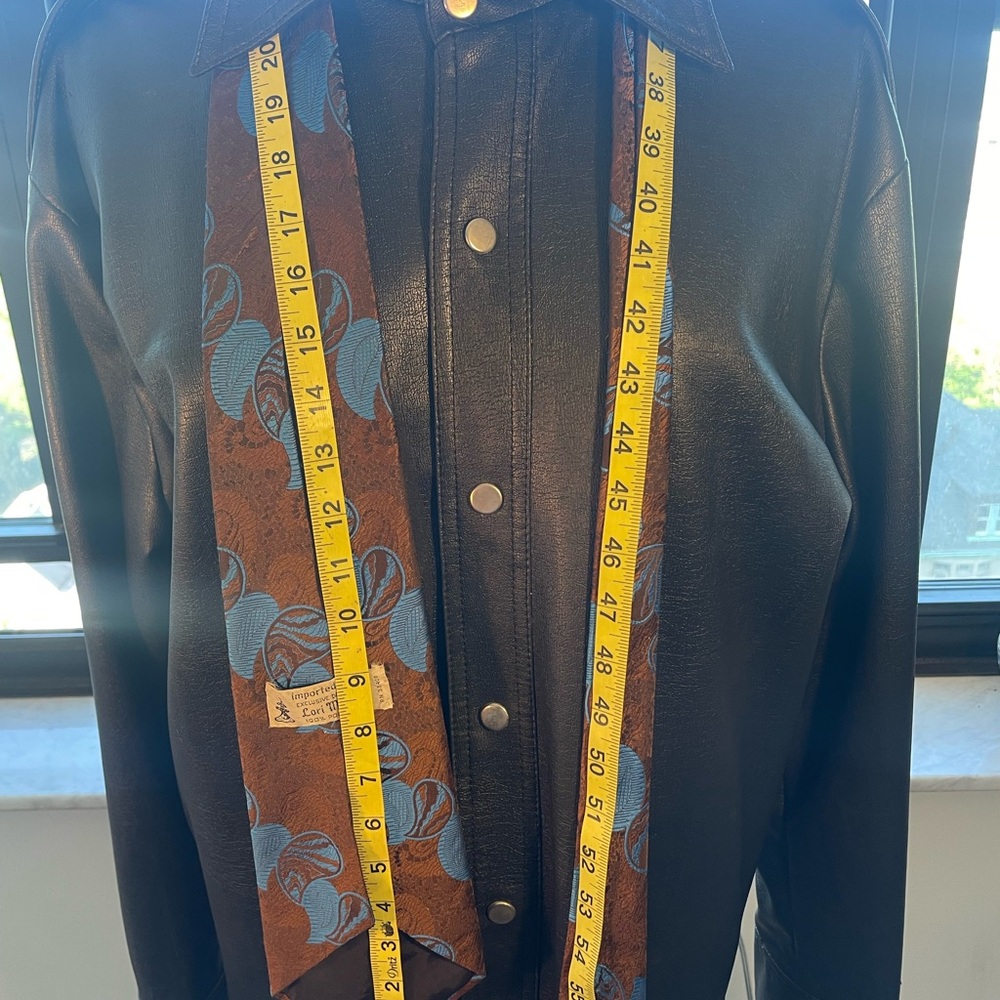 Brown And Blue Patterned Polyester Tie - image 8